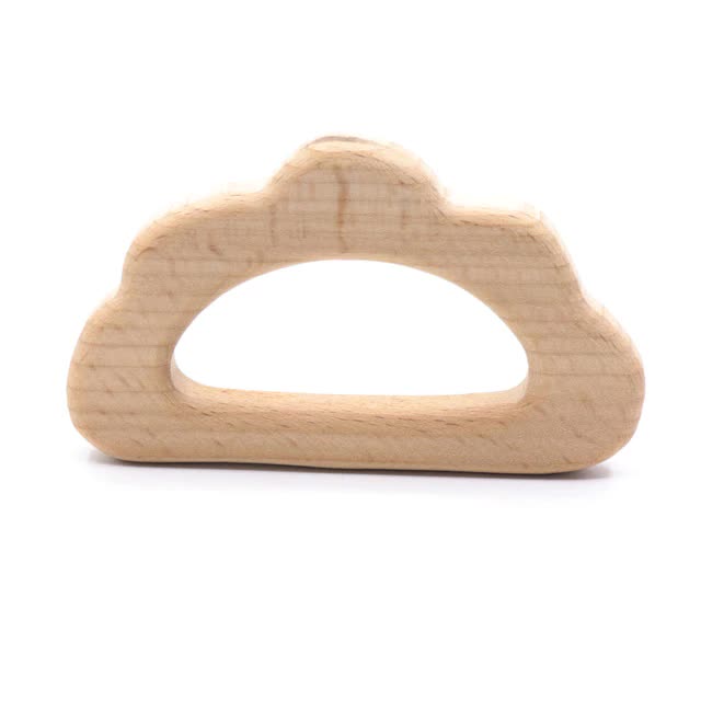 Beech wooden teether Ring -Heart shaped baby teether