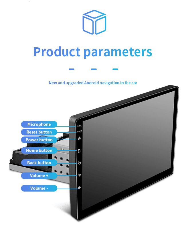 Multi Languages Car Android GPS Navigation 8 Core 10 Inch Universal HD Traffic Recorder