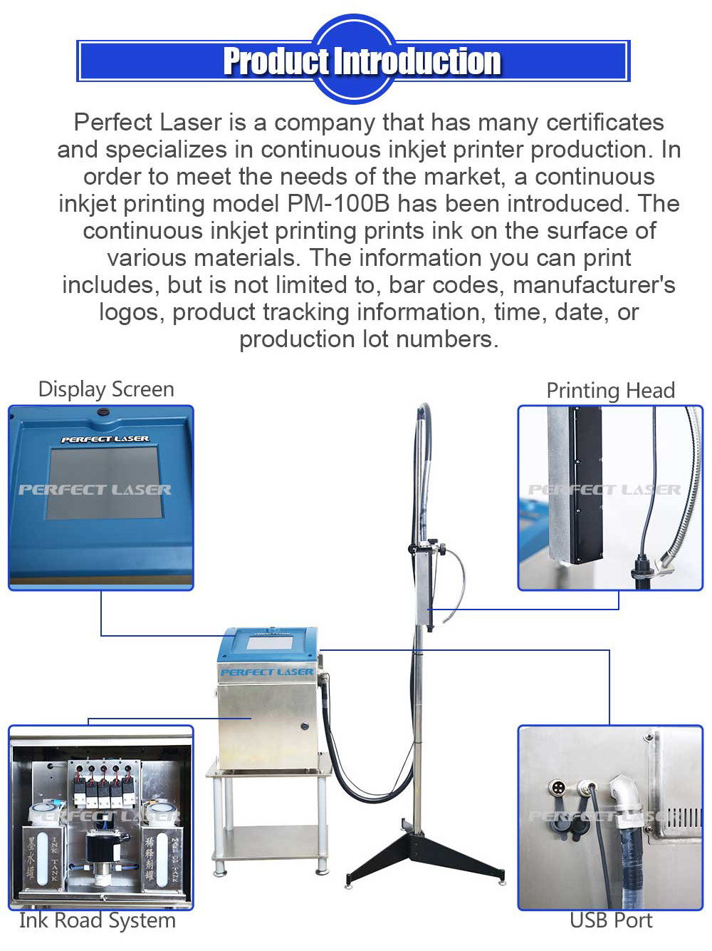 High Speed Continuous 1-4 Lines Small Character Inkjet Printer For Food package Pharmaceutical Chemical Industry