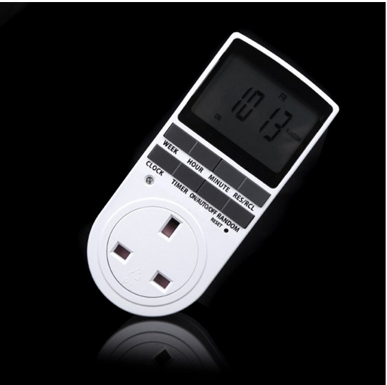ABS White 12/24 Hour 230V LCD Digital Electronic Plug-in Programmable Timer Switch Socket