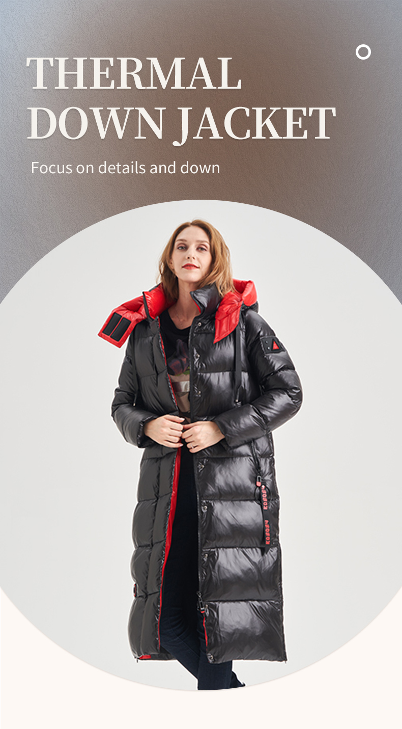FODARLLOY Fall Winter Women Middle and long cotton-padded lady winter coat zipper two large size cotton-padded lady with hat