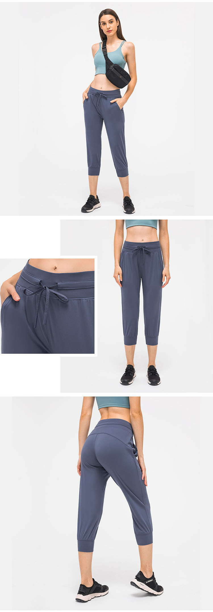 210gsm Women Lounge Wear 3/4 Yoga Pants Workout Sweatpants Yoga Jogger Carpis