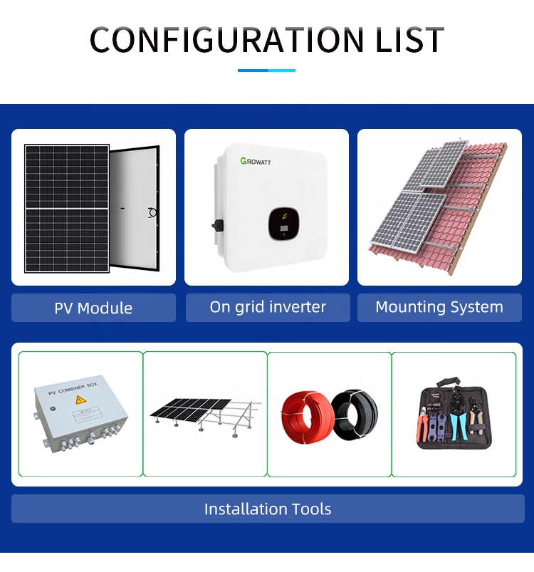 Photovoltaic Solar Panel Power System 9KW All In One For Home On Grid