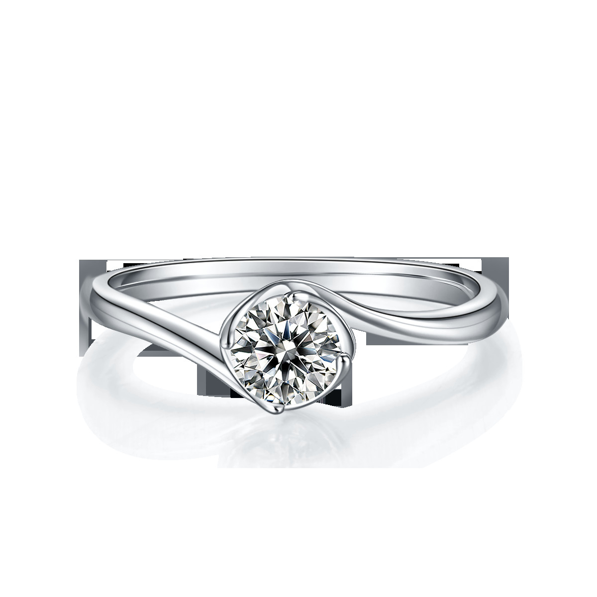 White Gold 14 Karat Lab Grown Moissanite Vintage Inspired Moissanite Engagement Diamond Jewelry Ring