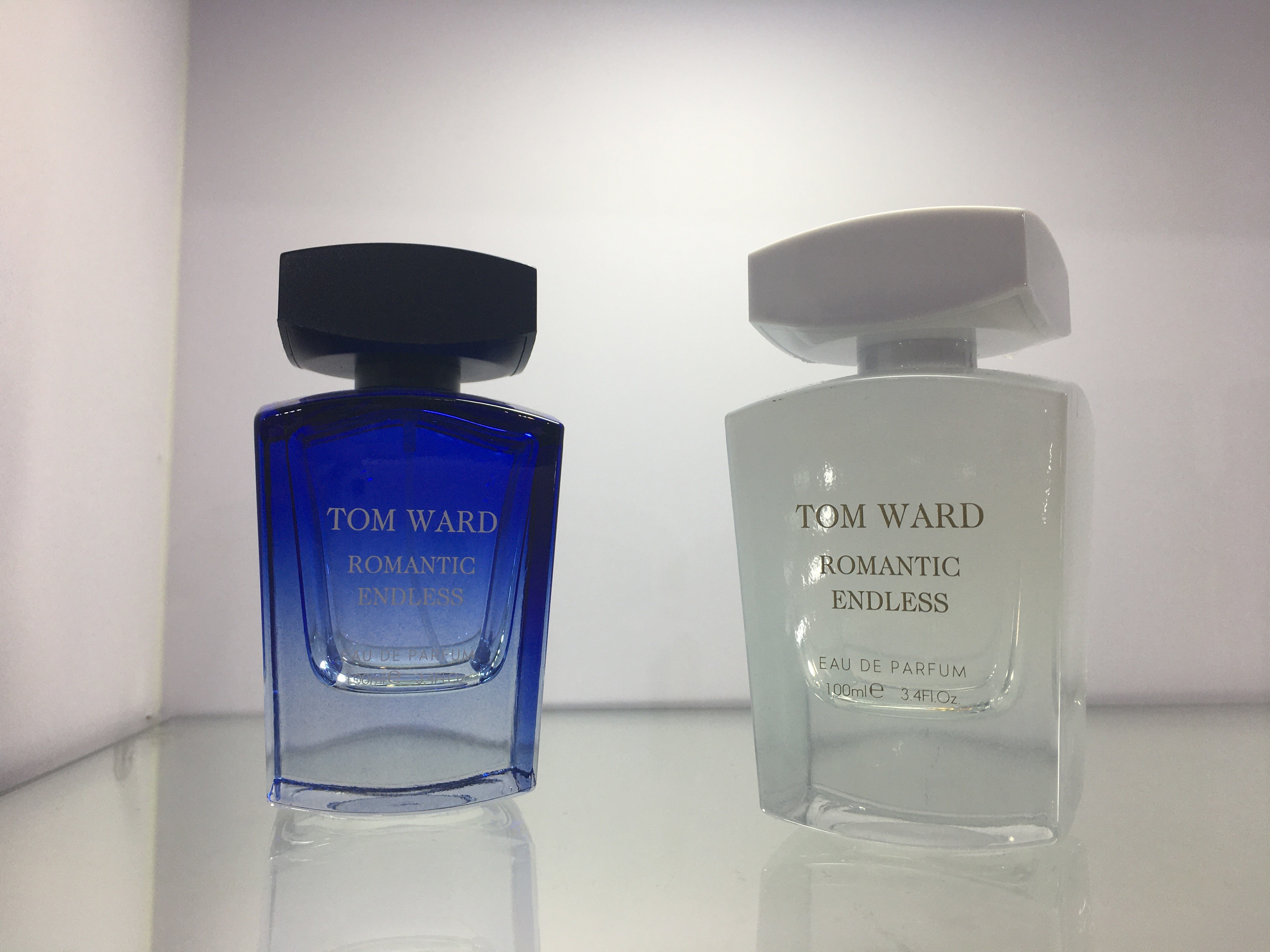 Custom 50ml 100ml Glass Perfume Container With Atomizer Square Cap