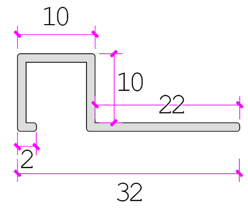 10mm square edge tile trim