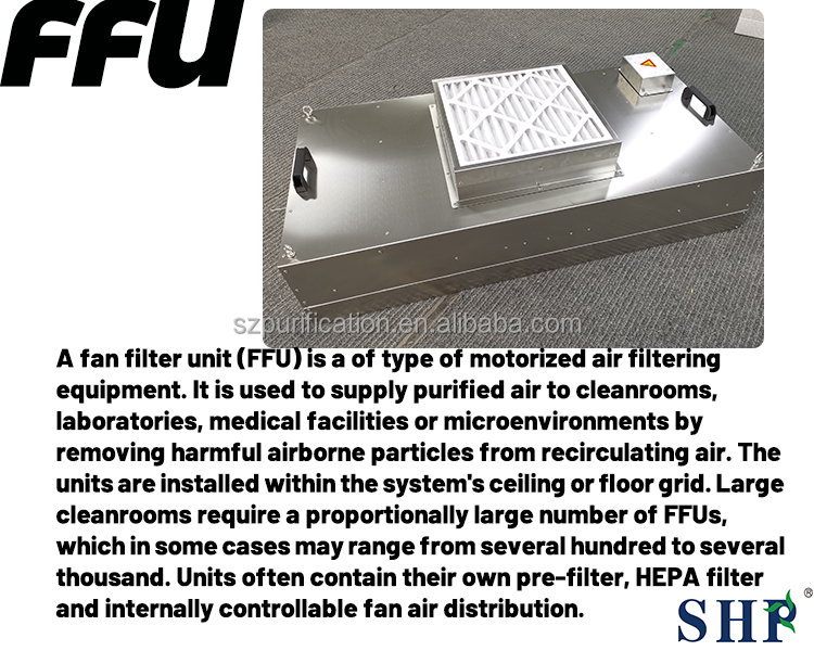 SUS304 HEPA Fan Filter Unit Steel Cleanroom FFU 35KG