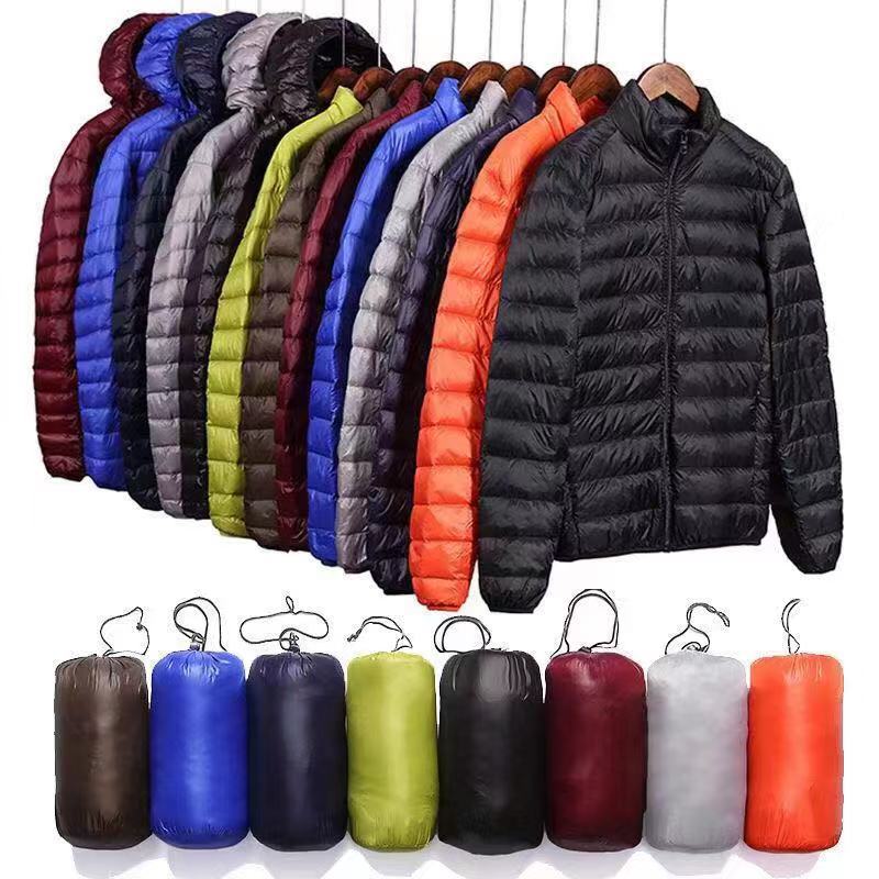 Duck Down Filled Puffer Jackets Multi Coloured Outdoor Light Warm Standing Collar