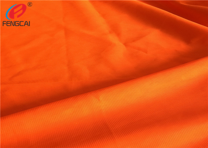Reflective Polyester Fluorescent Fabric , Fluorescent Orange Fabric For Uniform