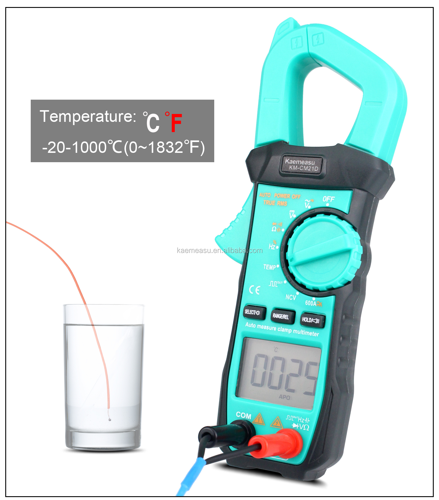 21D DC AC Digital Clamp Meter 3 5/6 Digit Automatic Diode Test Ture RMS Square Wave Output NCV Digital Clamp Meter Multimeter