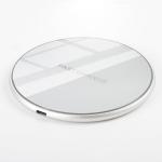 Ultra Slim Mirror Tempered glass Fast Charging Portable wireless Charger Black