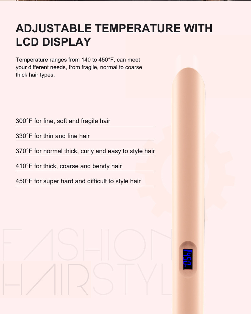 Instant Heat Up Dual Voltage Infrared Flat Iron LCD Display Hair Straightener