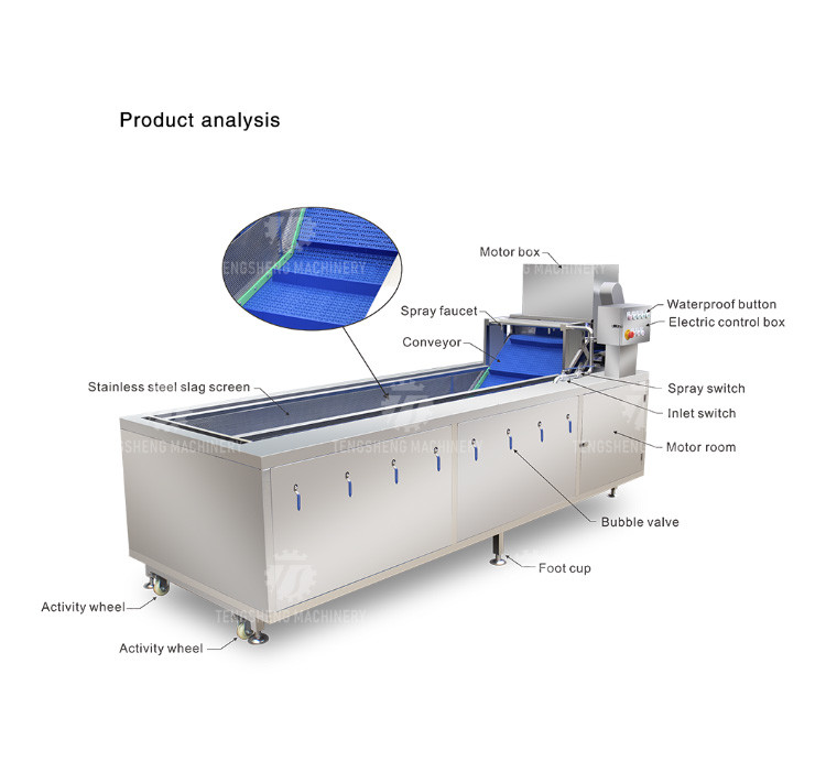 240KG Multifunctional commercial sterilizing and washing machine factory direct fruit and vegetable bubble cleaning