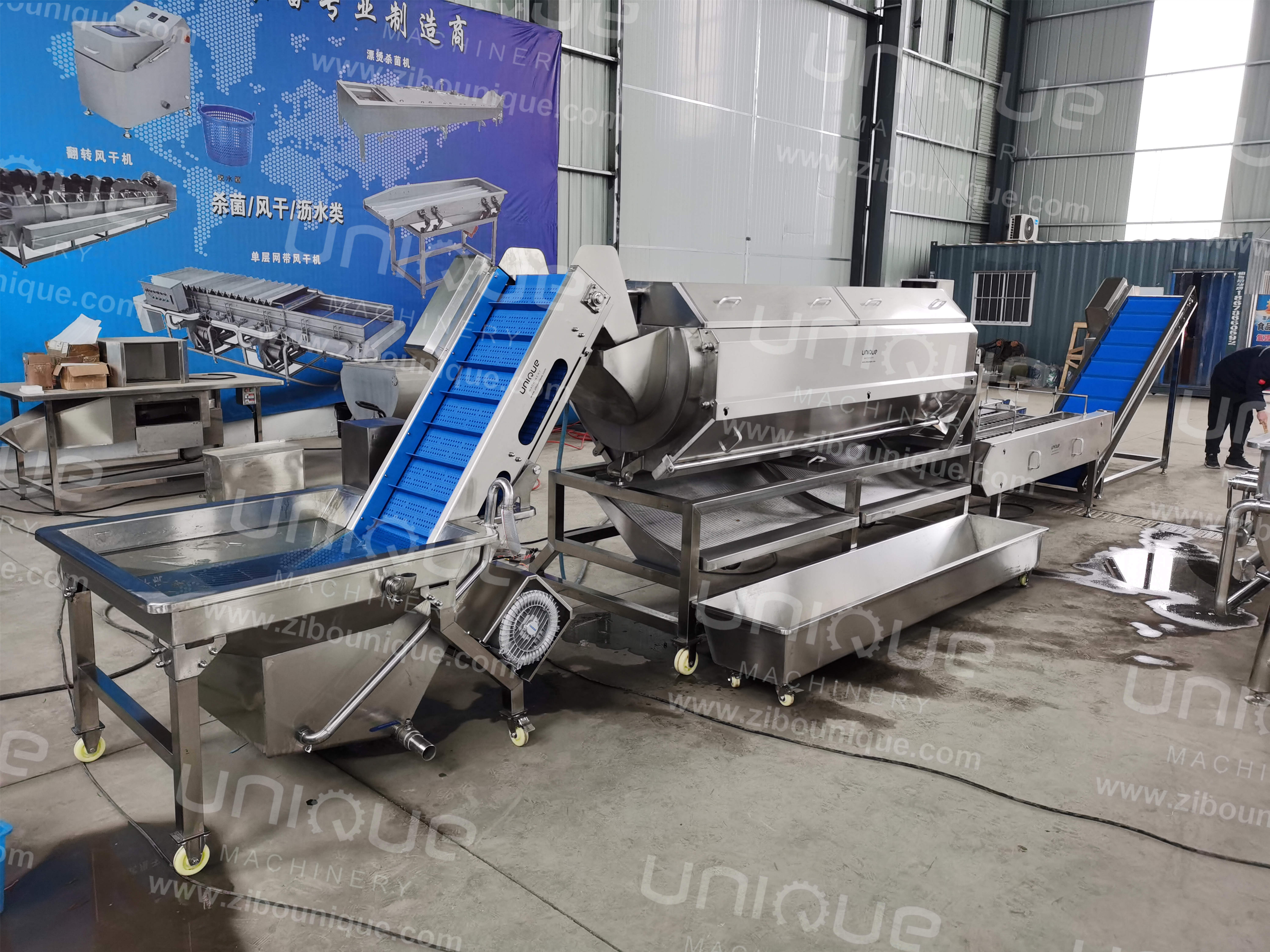 Big Capacity Continuous Brush Potato Peeling Machine Carrot Washing and Polishing Machine