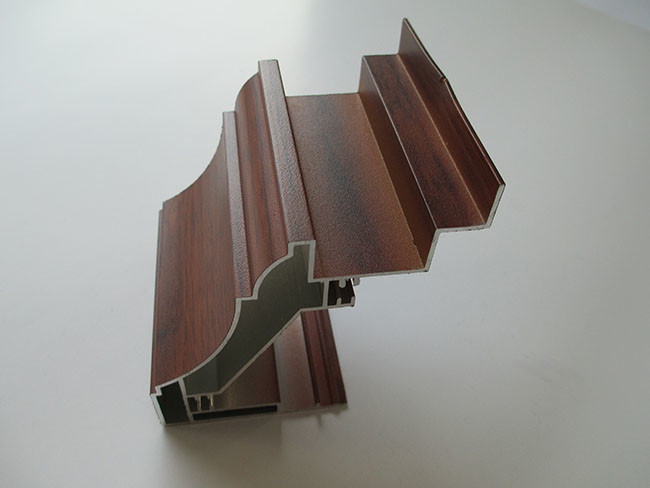 Mahogany Wooden Grain Transfer Aluminum Door Profiles For Door Cover