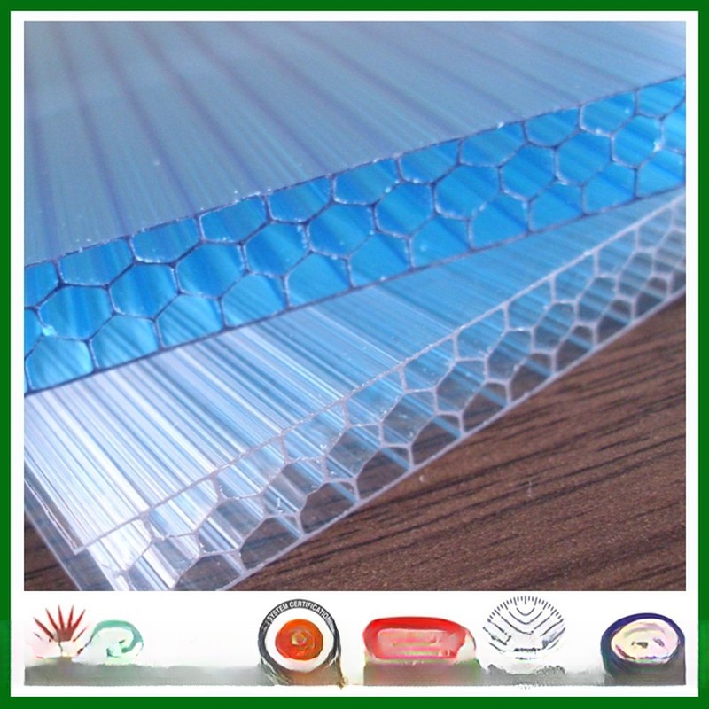 Fire Retardation PC Honeycomb Hollow Sheet With Colored Polycarbonate Panel