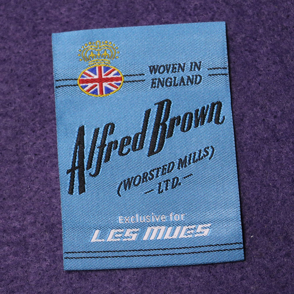 Charm Damask Woven Label End Folded For Garment , Custom Fabric Tags