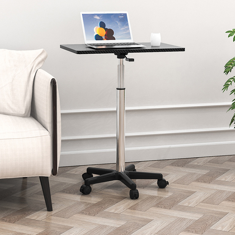 Black Metal Laptop Standing Desk with Mini Bar Counter and Customizable Desktop Color