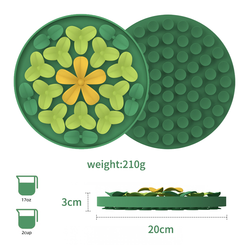 Custom silicone pet products Cute flower Pattern silicon Pet Dog Food Feeding Mat Silicone Slow Feeder Licking Pad Dog food mat