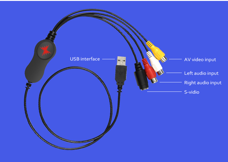 80cm Cable Free Driver AV To USB Video Capture Device For Live Streaming