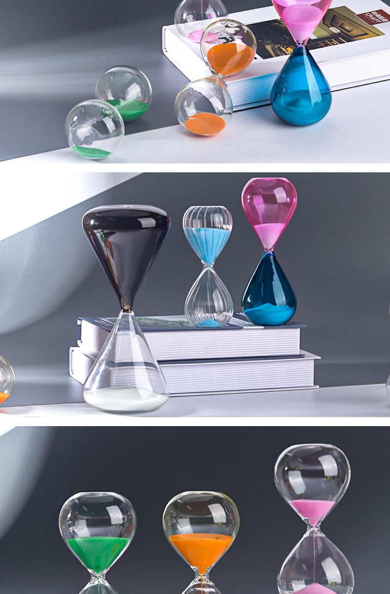 Hand Blown Colored Hourglass Sand Timer Modern / Simple Style