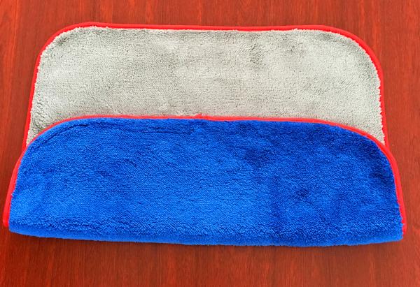 Quality 40x40cm blue gray color microfiber microfibre plush coral fleece towel for sale