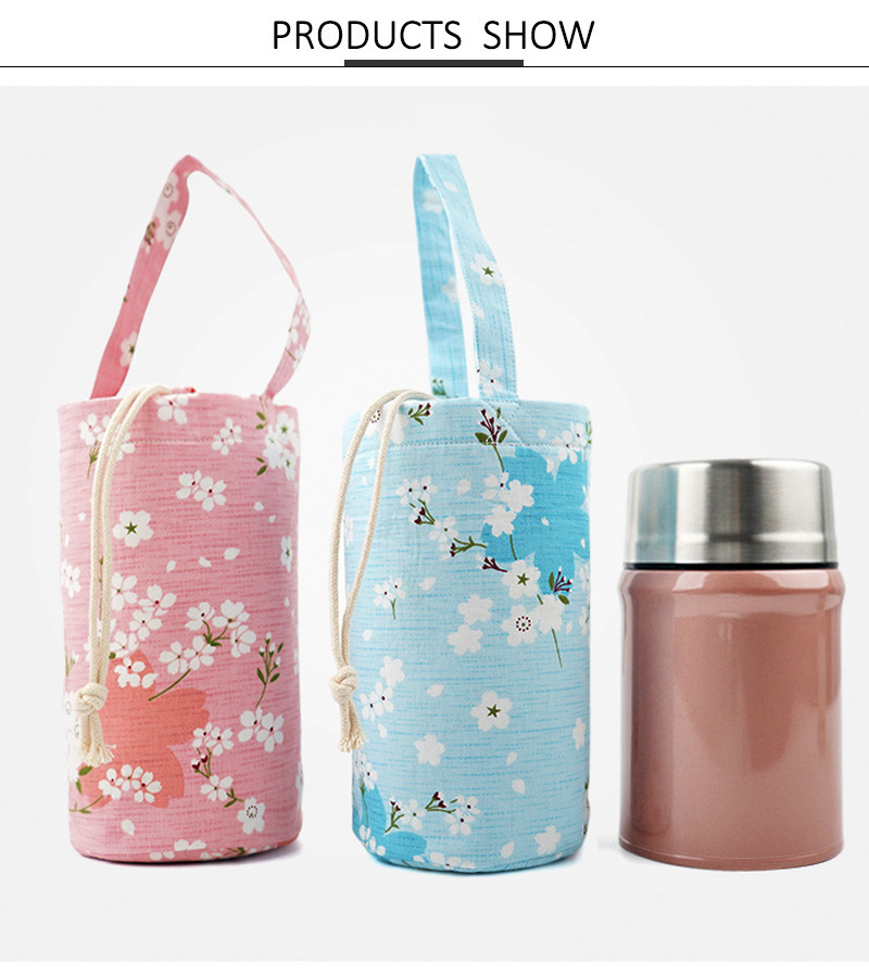 Recyclable Shoulder Strap H20CM Canvas Water Bottle Holder