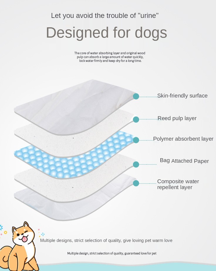 High Absorbent Disposable Pet Diapers 28*34cm Waterproof Soft Breathable