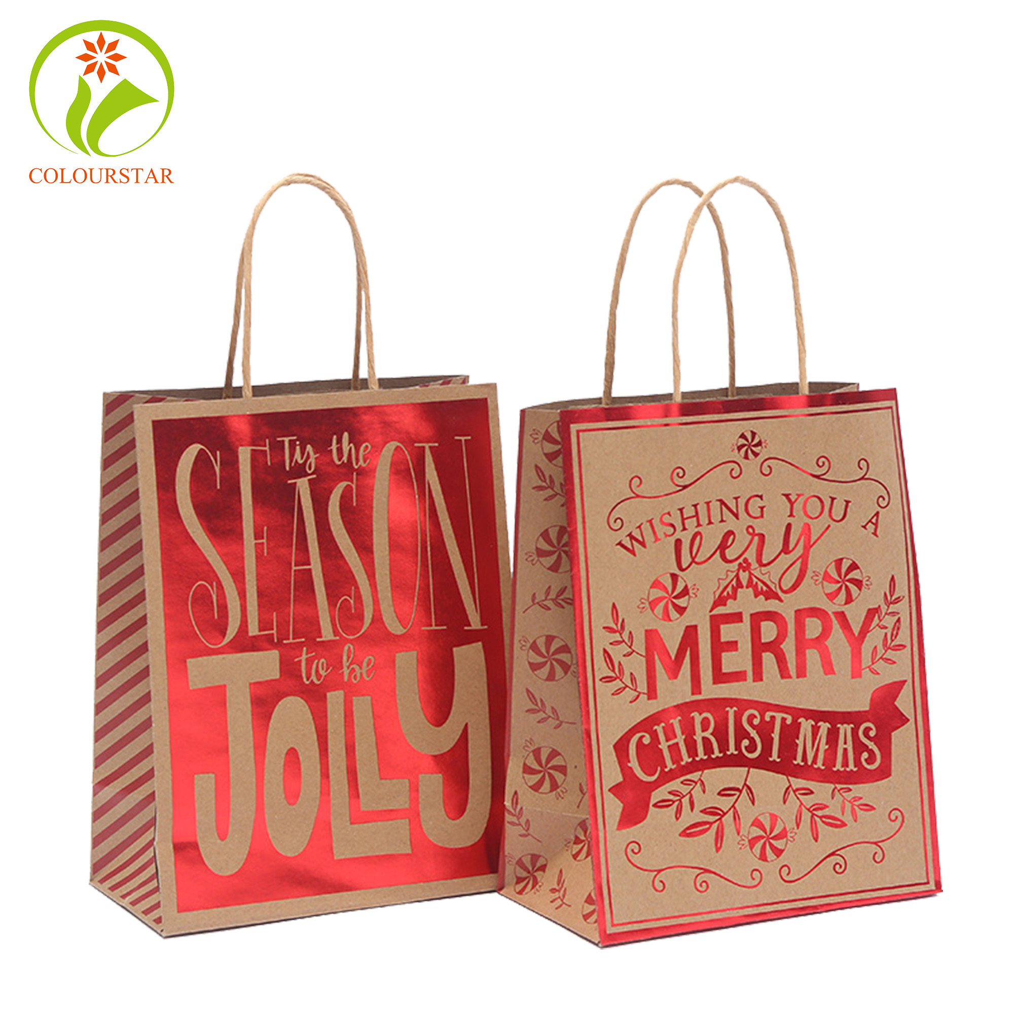 OEM UV Varnishing 300gsm Gift Wrapping Bags CMYK Ornament