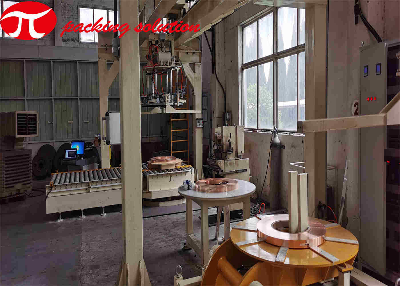 Welding Copper Wire Wrapping Machine Pit Installation 2000Kg OD 1400mm 1.5KW Power