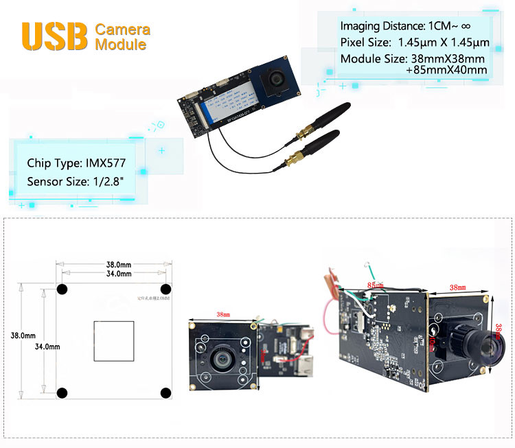 12MP USB3.0 Camera Module With Sony IMX577 CMOS Image Sensor