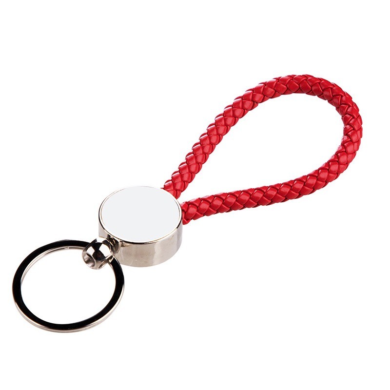 Sublimation Metal Keychain With Woven Rope Blank Bag Pendant Keyring