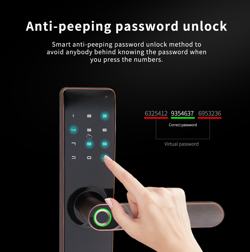 Fingerprint Zinc Alloy TT Door Lock Indoor WiFi APP Smart For Apartment House