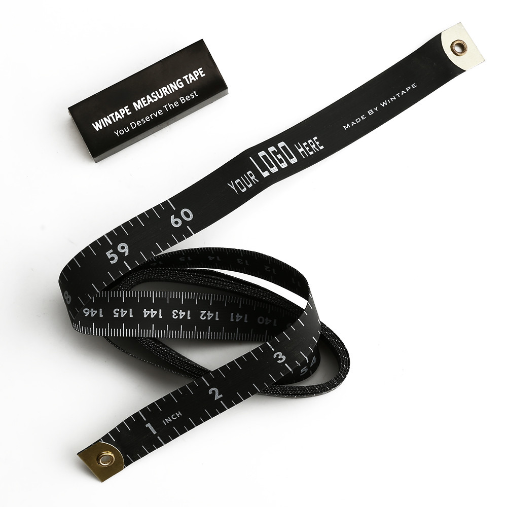 Wintape 60 Inches Cool Black Anti-Stretch Non-Deformed Safe Body Measurement Dieting Soft PE Plastic Flexible Ruler