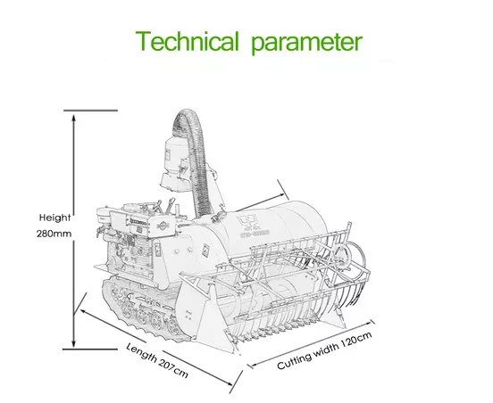 Crawler Type Combine Harvester Tractor
