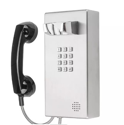 Public Emergency Jail Stainless Steel Corded Telephone Wall Mounted