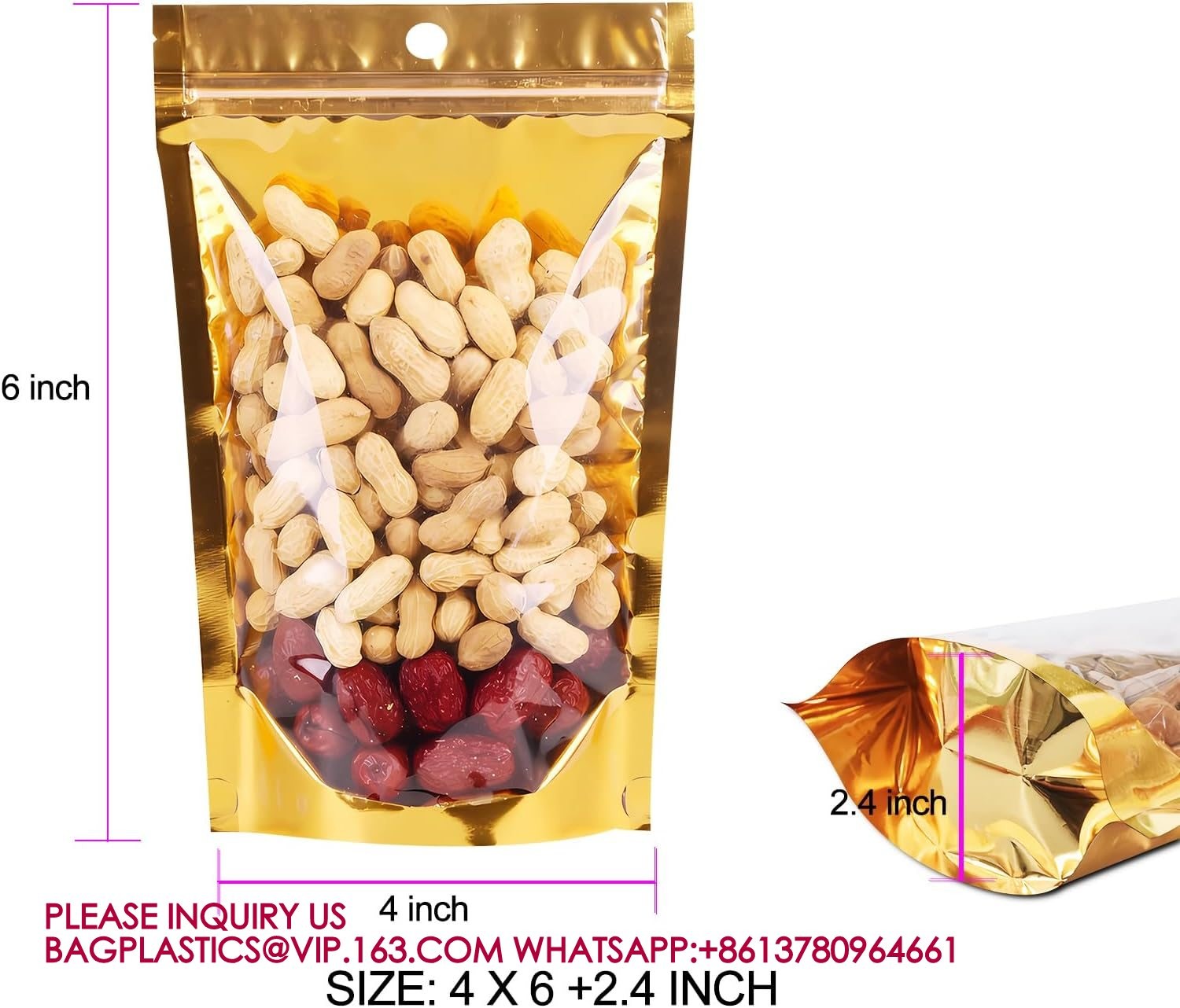 Resealable Storage Bags Packaging Foil Mylar Pouches Small Business, Foods, Party Favors