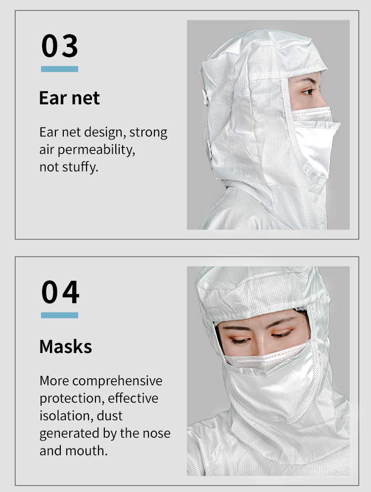 Anti-static Garment Jumpsuit Cleanroom esd Workwear Protective Clothing Coverall Antistatic Clean Room Clothes