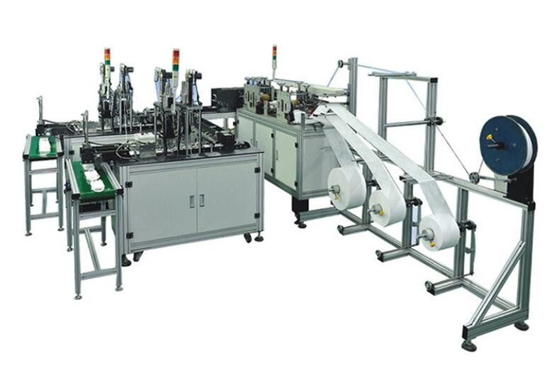 Low Noise Medical Mask Making Machine , Automatic Facial Mask Machine High Stability