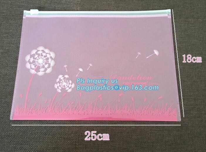 Printing PVC / EVA slider zipper plastic clear swimwear packaging bags, Nylon Zipper Packaging Custom Printed Slider Und
