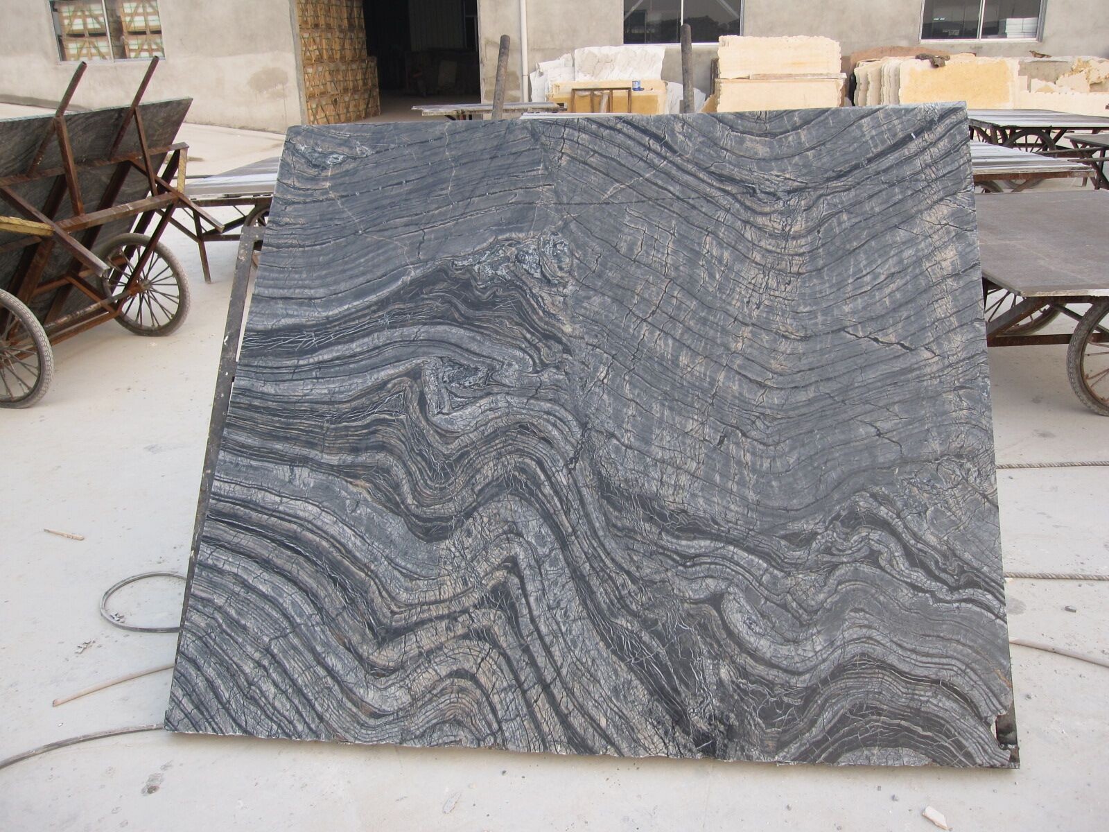 China Quarry Direct Wholesale Best Price High Quality Polished Black Wood marble Slab Tiles