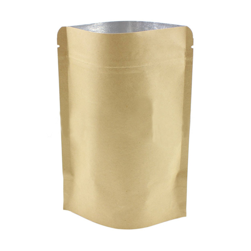 Kraft Paper Laminated Aluminium Foil Stand Up Coffee Pouches with Valve for Extended Freshness
