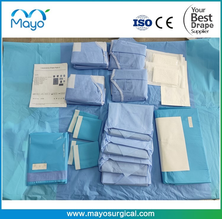OEM SMS Laparotomy Drape Hospital Laparoscopy Drape Kit