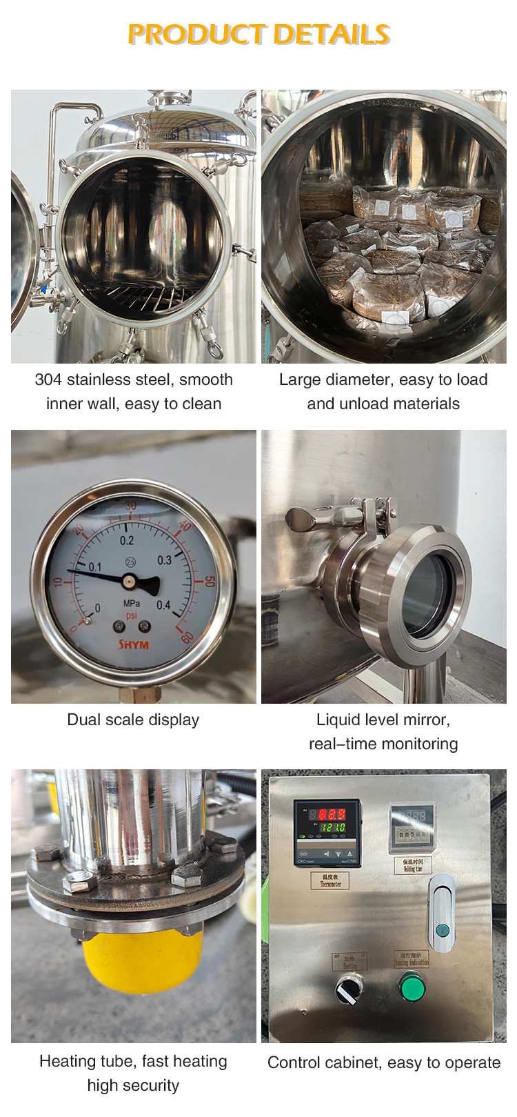220v Single Phase Autoclave Pressure Cookers 15psi Grain Spawn Bags Sterilizers