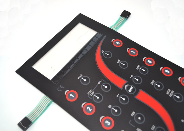 Customized Tactile Membrane Switch Keyboard With Clear Display Window 165x227mm