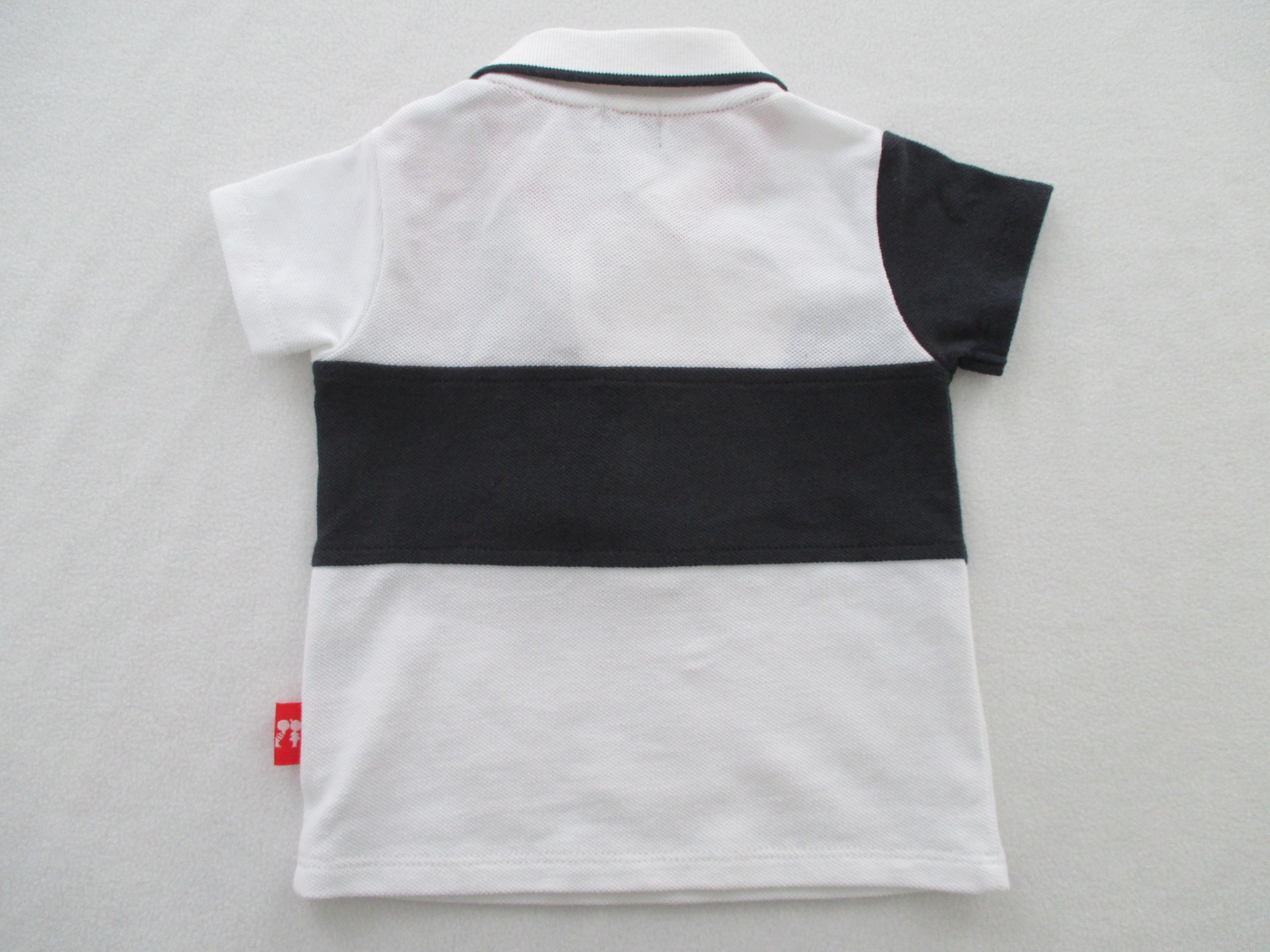 Baby Boy Cotton Pique Polo Shirt Contrast Color Cut Sew