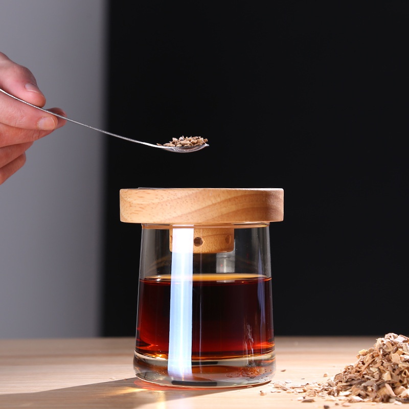 Hot Sale Wooden Cocktail Smoker Kit with Wooden Box Premium Wood Shavings and Essential Bar Tools