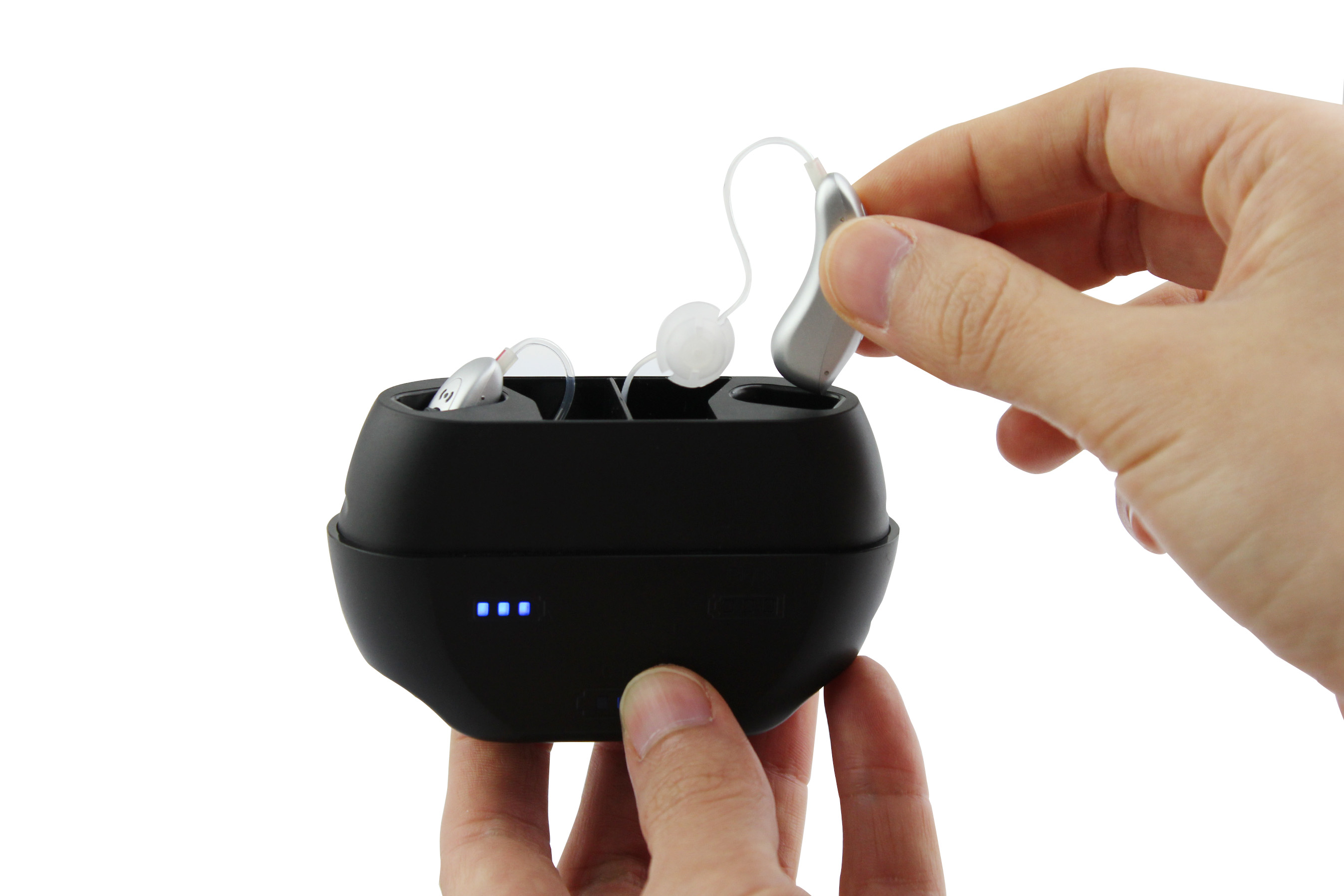 Black Grey Digital Hearing Aids OEM Sound Amplifier For Hearing Impaired