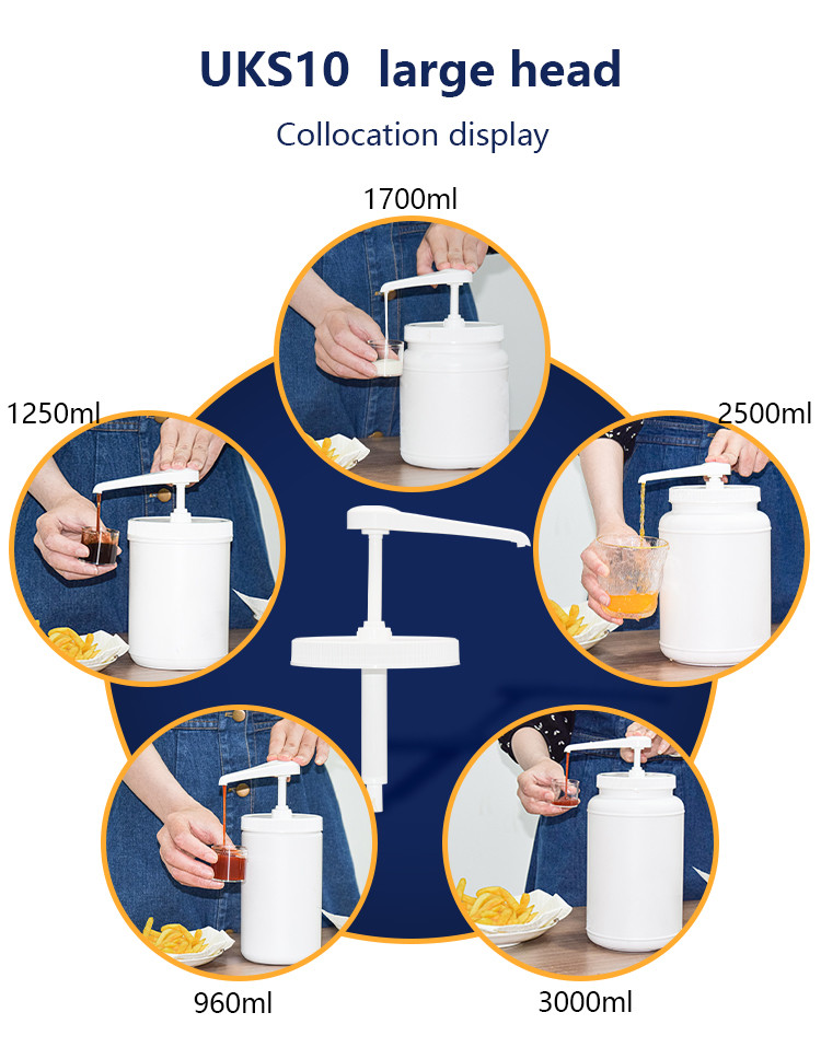 2500ml PE Container Sauce Honey Syrup Pump Dispenser Leak Proof For Kitchen