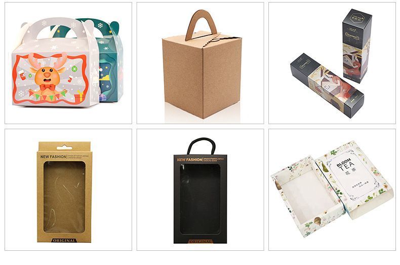 Wholesale Stock Decoration Christmas Festival Gift Box Packaging Package Paper Kraft Fold Packing Boxes for Chocolate Cake Bakery Dessert Food